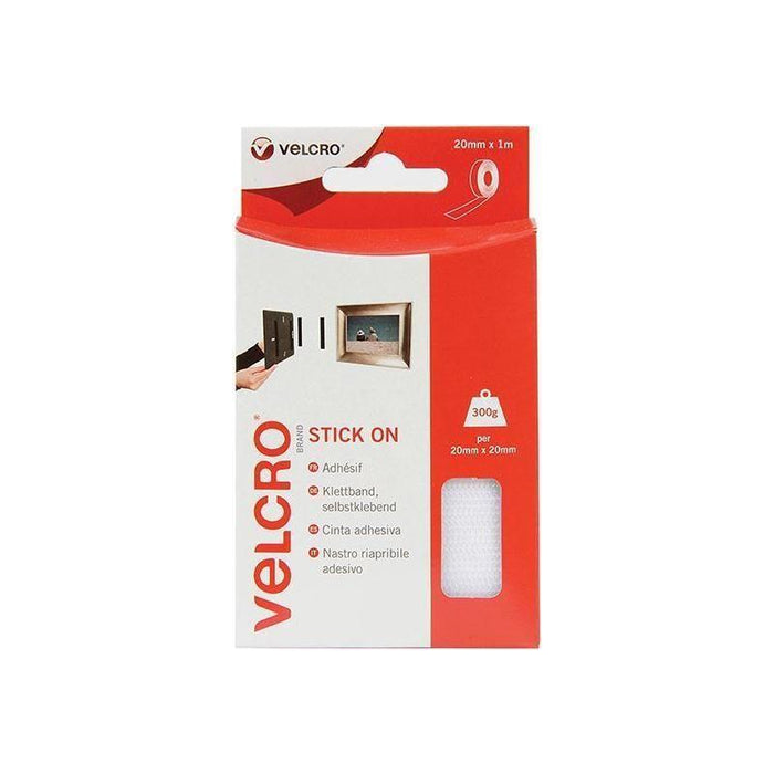 Velcro® Brand VELCRO® Brand Stick On Tape 20mm x 1m White VELCRO® Brand - Town Tools