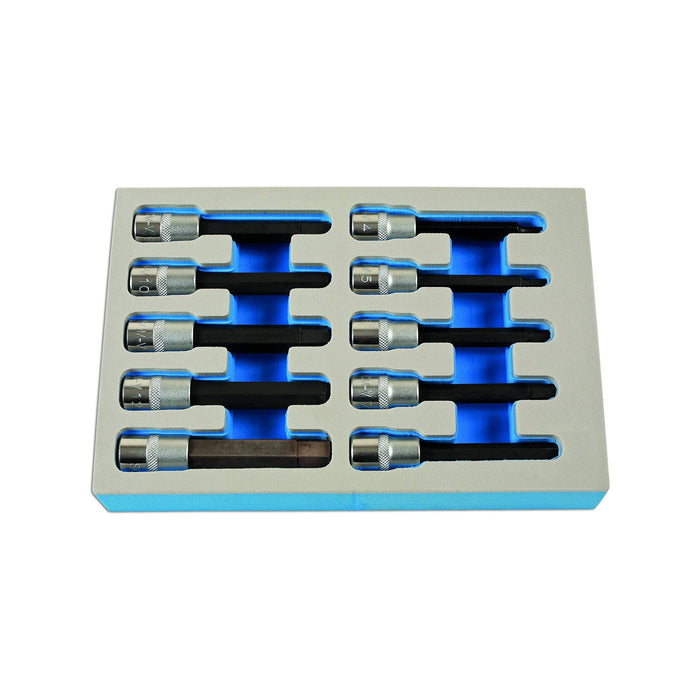 Laser Long Hex Socket Bit Set 3/8"D 10pc 7163