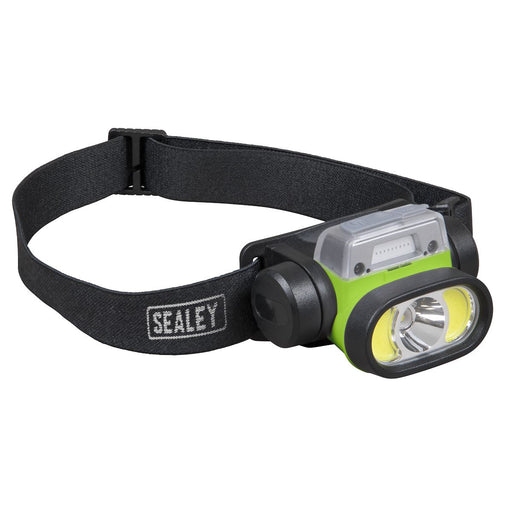 Sealey Rechargeable Head Torch with Auto-Sensor 5W & 3W COB LED HT400LED Sealey - Town Tools 