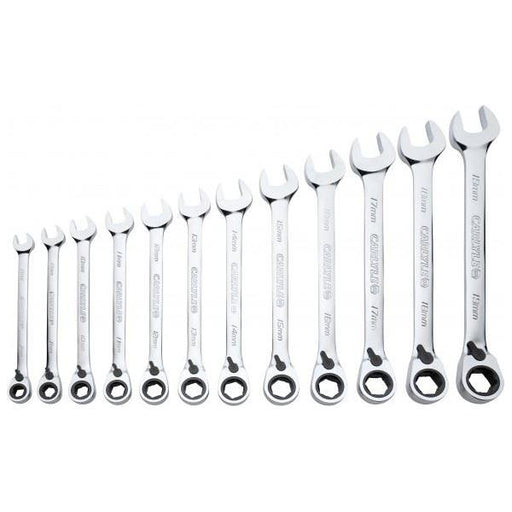 Carlyle Hand Tools Spanner Set - Reverse Ratcheting - Metric - 12 Piece Caryle Tools - Town Tools 