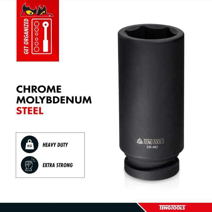 Teng Tools 1/2" Deep Impact Socket ANSI Metric 24mm Teng Tools - Town Tools 