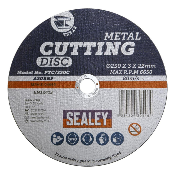 Sealey Cutting Disc230 x 3mm 22mm Bore PTC/230C Sealey - Town Tools 