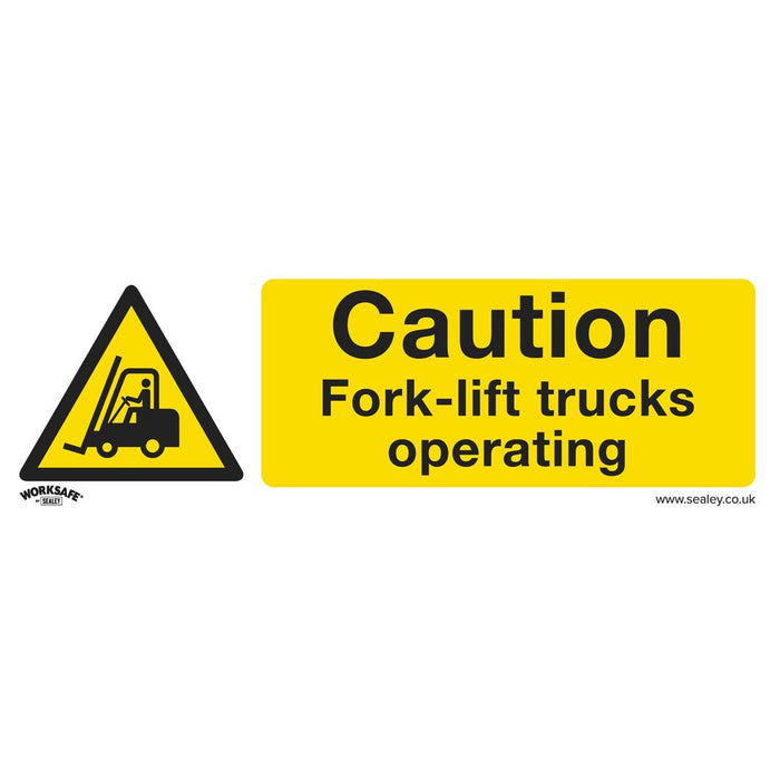 Sealey Warning Safety Sign Caution Fork-Lift Trucks Rigid Plastic SS44P1 Sealey - Town Tools 