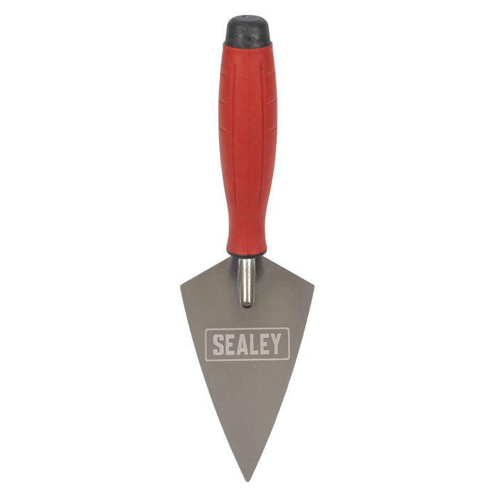 Sealey Stainless Steel Sharp Pointing Trowel with Rubber Handle 140mm T1222 Sealey - Town Tools 