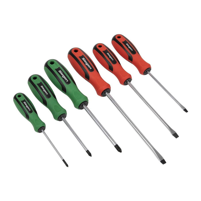 Sealey Soft Grip Screwdriver Set 6pc S0615 Siegen by Sealey - Town Tools 