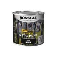 Ronseal Direct to Metal Paint Black Satin 250ml
