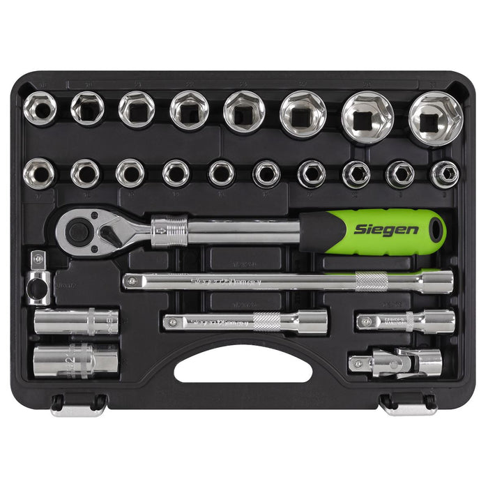 Siegen Siegen Extending Ratchet Socket Set 1/2"Sq Drive 26pc S01288 Siegen - Town Tools 