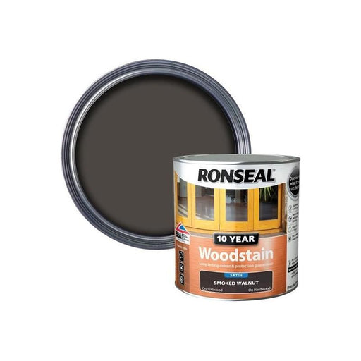 Ronseal 10 Year Woodstain Smoked Walnut 750ml Ronseal - Town Tools