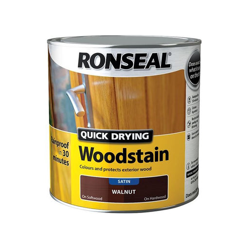 Ronseal Quick Drying Woodstain Satin Walnut 750ml Ronseal - Town Tools