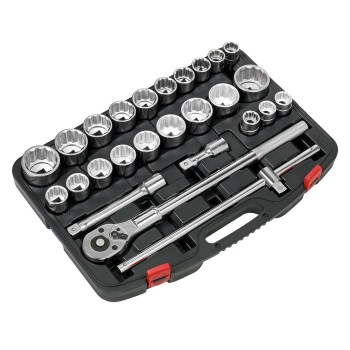Sealey Premier Premier Metric/Imperial Socket Set 3/4"Sq Drive 12-point 26pc Sealey Premier - Town Tools 