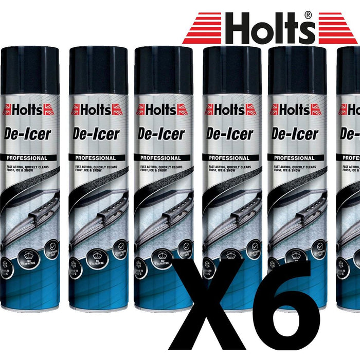 6 x Holts Car De-Icer Melts Windscreen Ice Frost Snow Aerosol Deicer 600ml Holts - Town Tools 