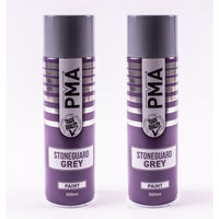 2 x PMA Professional Stone Guard Grey 500ml Spray Paint High Coverage