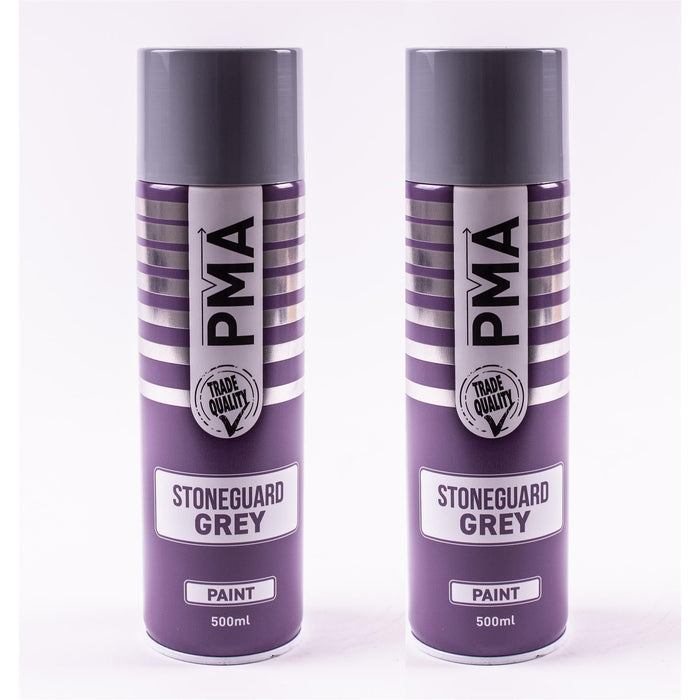 2 x PMA Professional Stone Guard Grey 500ml Spray Paint High Coverage PMA - Town Tools 