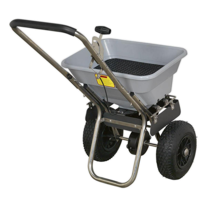 Sealey Stainless Steel Broadcast Salt Spreader 37kg Walk Behind SSB37W Sealey - Town Tools 