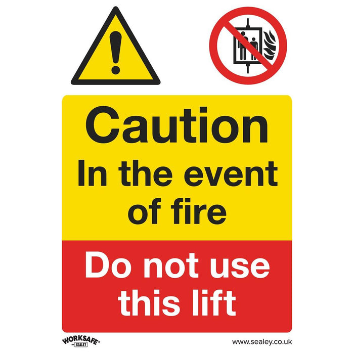 Sealey Warning Safety Sign Caution Do Not Use Lift Rigid Plastic Pack of 10 Sealey - Town Tools 