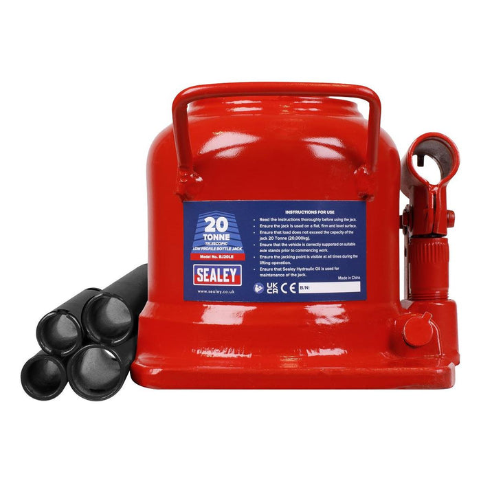 Sealey Low Profile Telescopic Bottle Jack 20 Tonne BJ20LE Sealey - Town Tools 