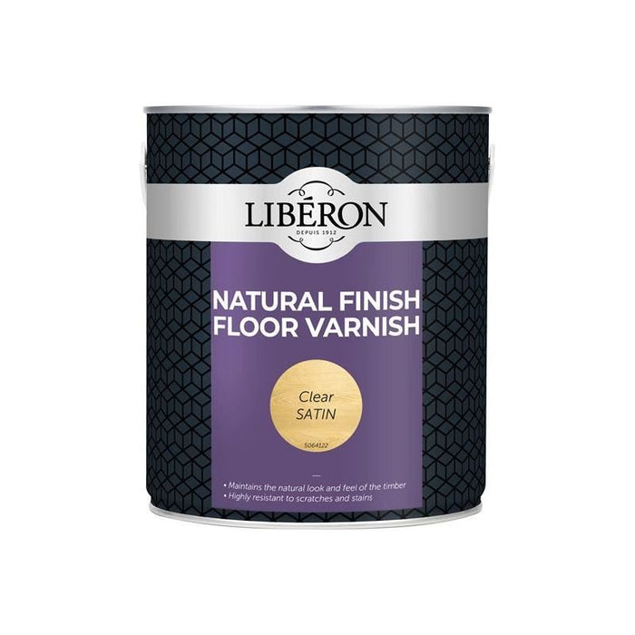 Liberon Natural Finish Floor Varnish Clear Satin 2.5 litre Liberon - Town Tools