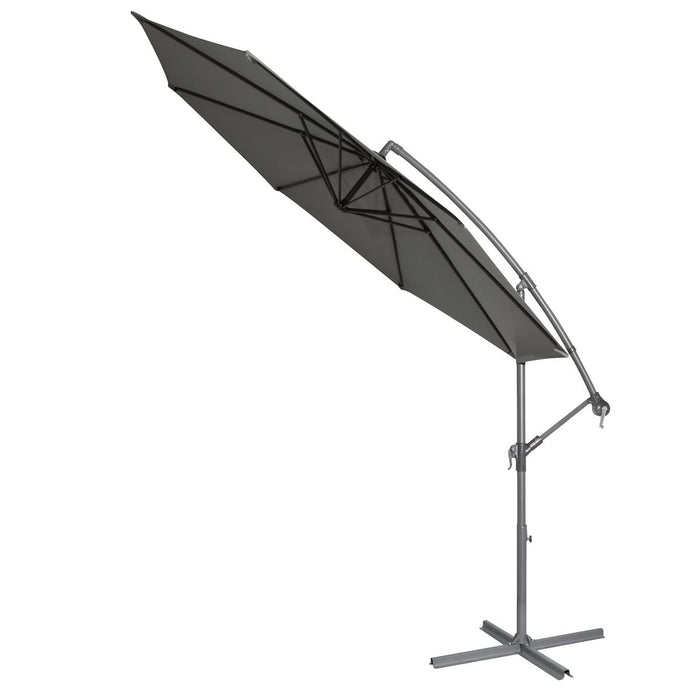 Dellonda Banana Parasol with Cover 3m - Grey DG264