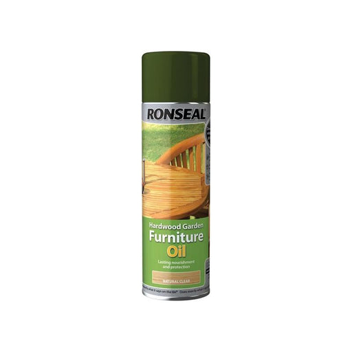 Ronseal Hardwood Garden Furniture Oil Natural Clear Aerosol 500ml Ronseal - Town Tools