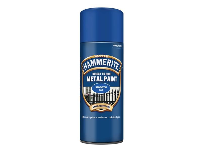 Hammerite Direct to Rust Smooth Finish Aerosol Blue 400ml Hammerite - Town Tools