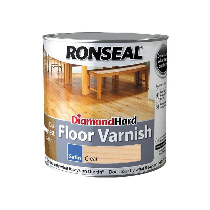 Ronseal Diamond Hard Floor Varnish Satin 2.5 litre Ronseal - Town Tools