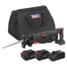 Sealey Brushless Reciprocating Saw 20V SV20 Series Kit 2 Batteries CP20VRSXKIT Sealey - Town Tools 