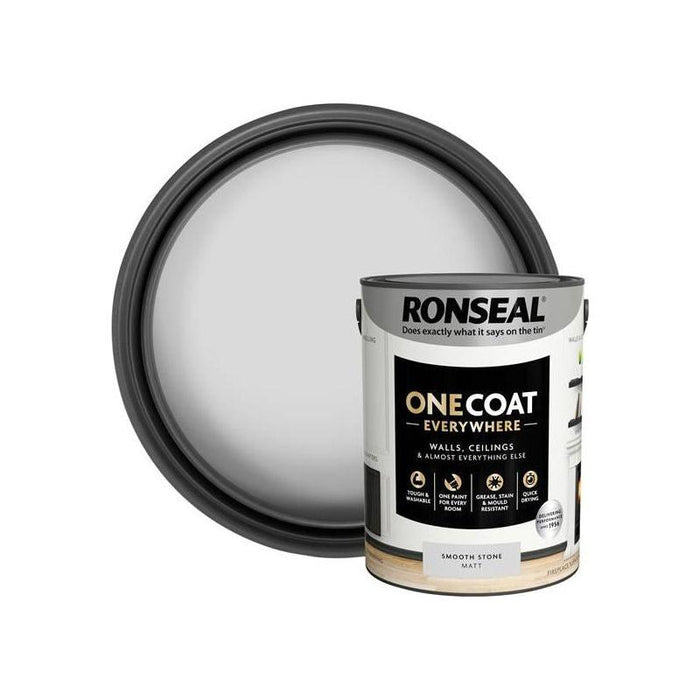 Ronseal One Coat Everywhere Interior Smooth Stone Matt 5 litre Ronseal - Town Tools
