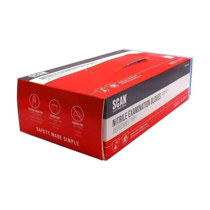 Scan Blue Nitrile Disposable Gloves Medium (Box of 100) Scan - Town Tools