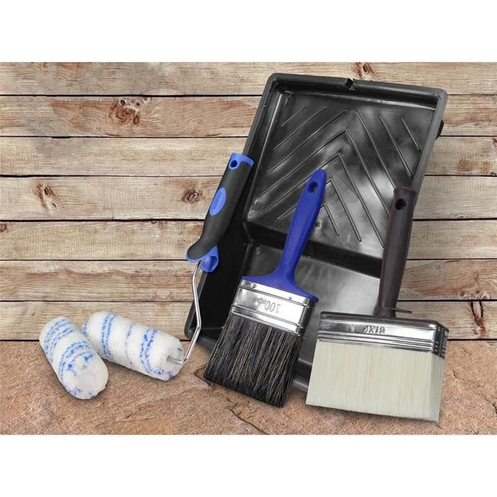 Faithfull Wood Care Paint Brush & Roller Kit, 6 Piece Faithfull - Town Tools