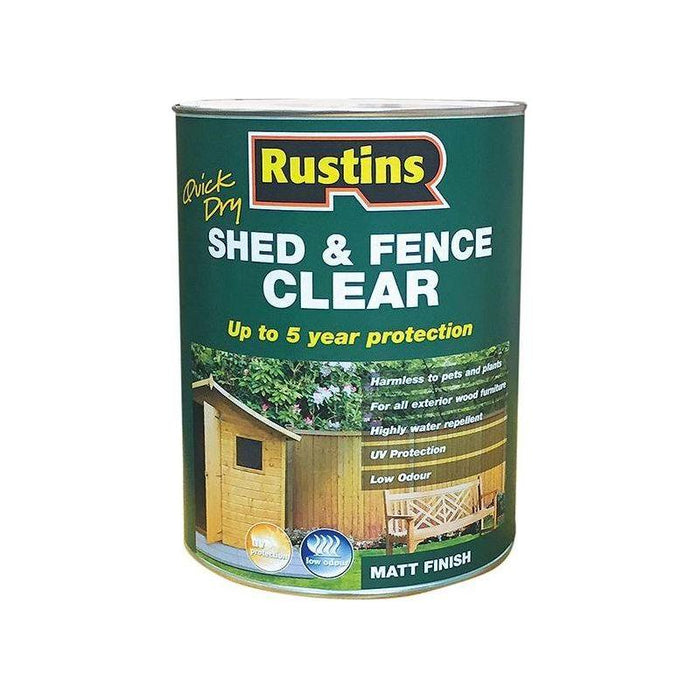 Rustins Quick Dry Shed and Fence Clear Protector 5 litre Rustins - Town Tools