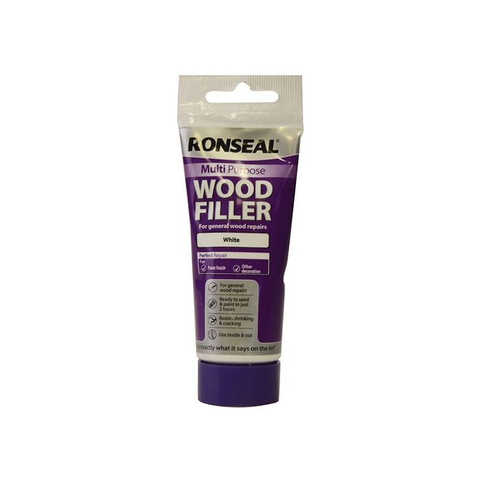 Ronseal Multipurpose Wood Filler Tube White 100g Ronseal - Town Tools