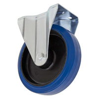 Sealey Heavy-Duty Blue Elastic Rubber Fixed Castor Wheel160mm Trade