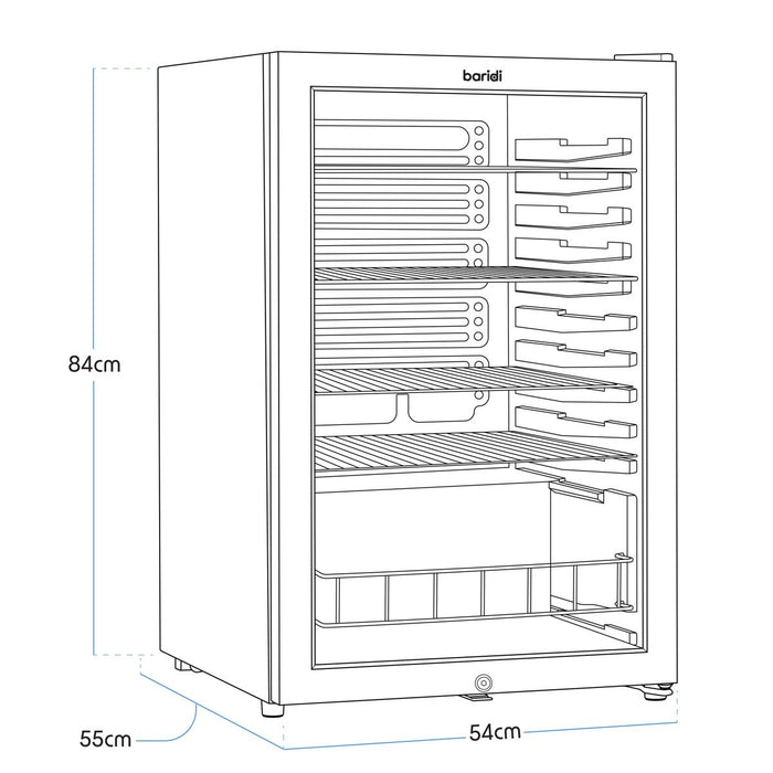 Baridi Under-Counter Drinks/Beer & Wine Fridge 115L Capacity DH223