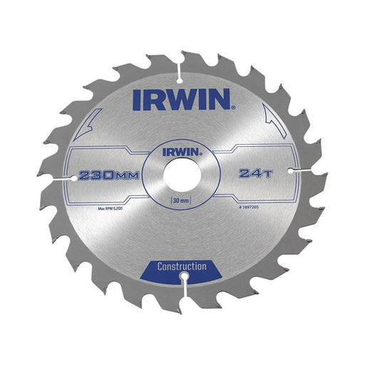 Irwin® Construction Circular Saw Blade 230 x 30mm x 24T ATB IRWIN® - Town Tools