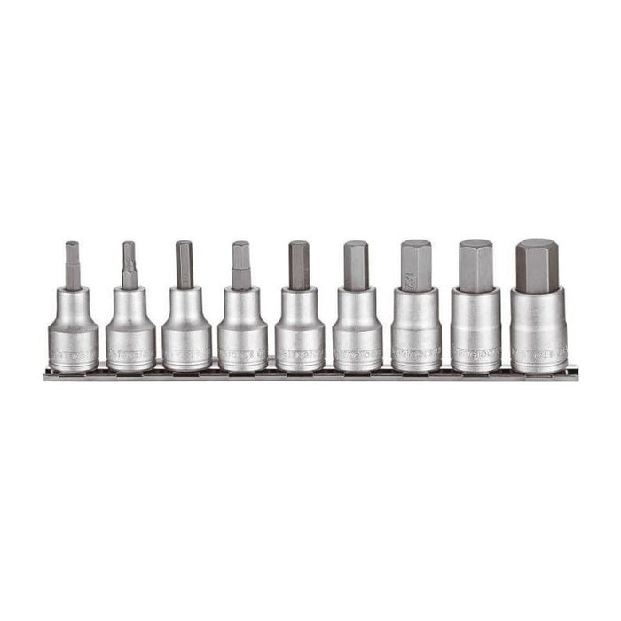 Teng Tools 1/2" Hex Bit Socket Clip Rail Set AF 9 Pieces Teng Tools - Town Tools 