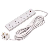 Draper Four Socket Extension Lead with Neon Indicator, 5m