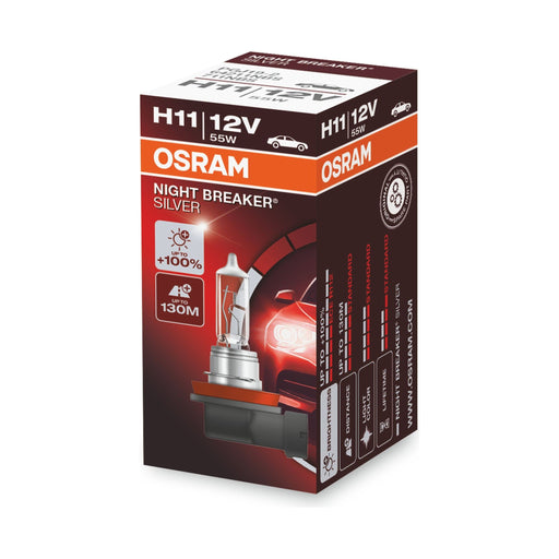 Osram NIGHT BREAKER SILVER H11, +100% more brightness, halogen headlamp, 64211NB Osram - Town Tools 