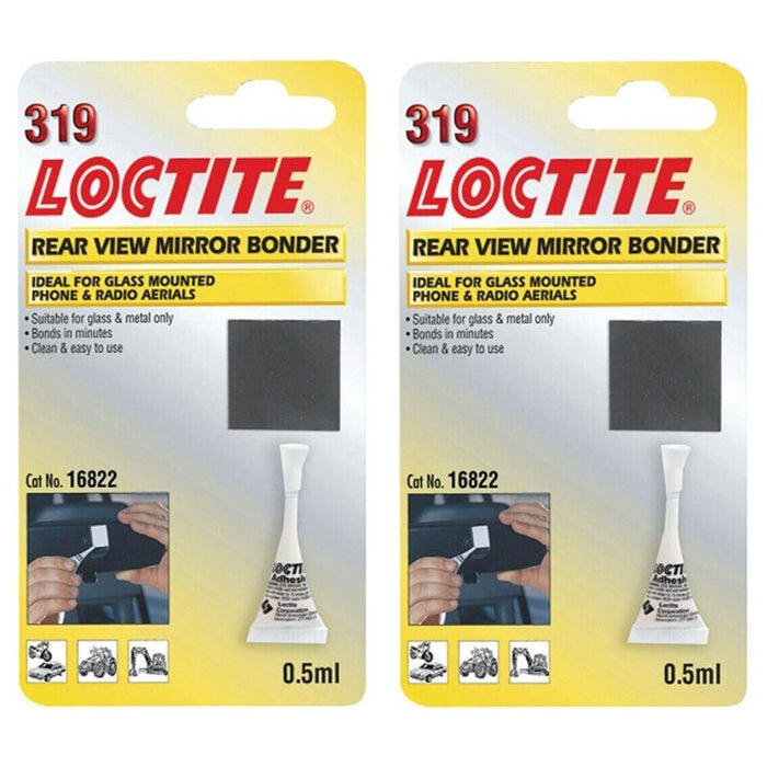 2x 1 x Loctite Car Rear View Interior Mirror Glue & Aerial Bonder Adhesive AA319 Loctite - Town Tools 