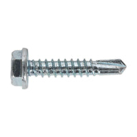 Sealey Self Drilling Screw 4.8 x 25mm Hex Head Zinc Pack of 100 SDHX4825