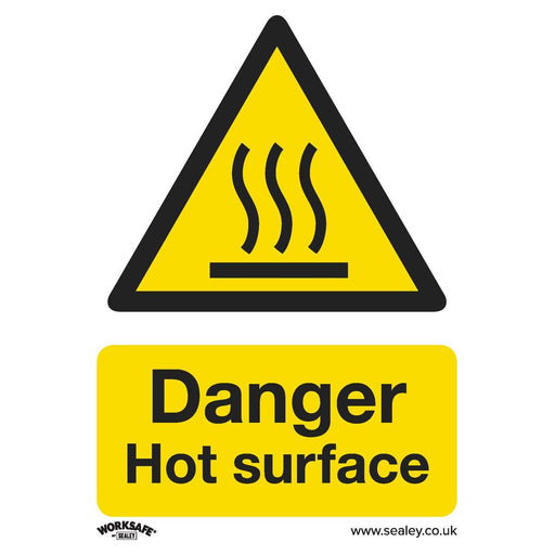 Sealey Warning Safety Sign Danger Hot Surface Self-Adhesive Vinyl SS42V1 Sealey - Town Tools 