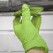 Diamond Grip Extra-Thick Nitrile Powder-Free Gloves Hi-Vis Green Large Pack  50 Sealey - Town Tools 