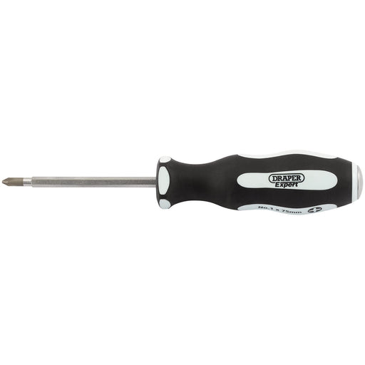 Draper 'Pound Thru' Cross Slot Soft Grip Screwdriver, No.1 x 75mm 35210 Draper - Town Tools 