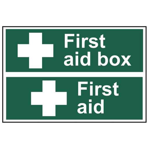 Scan First Aid Box / First Aid - PVC Signs 300 x 100mm Scan - Town Tools