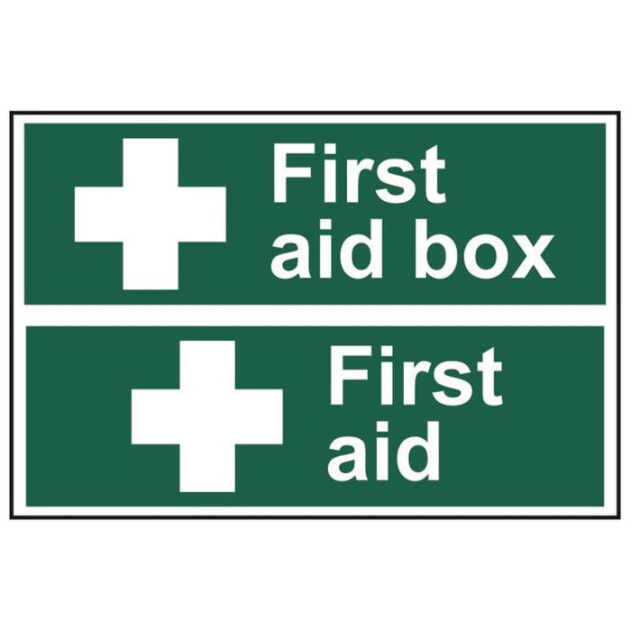 Scan First Aid Box / First Aid - PVC Signs 300 x 100mm Scan - Town Tools