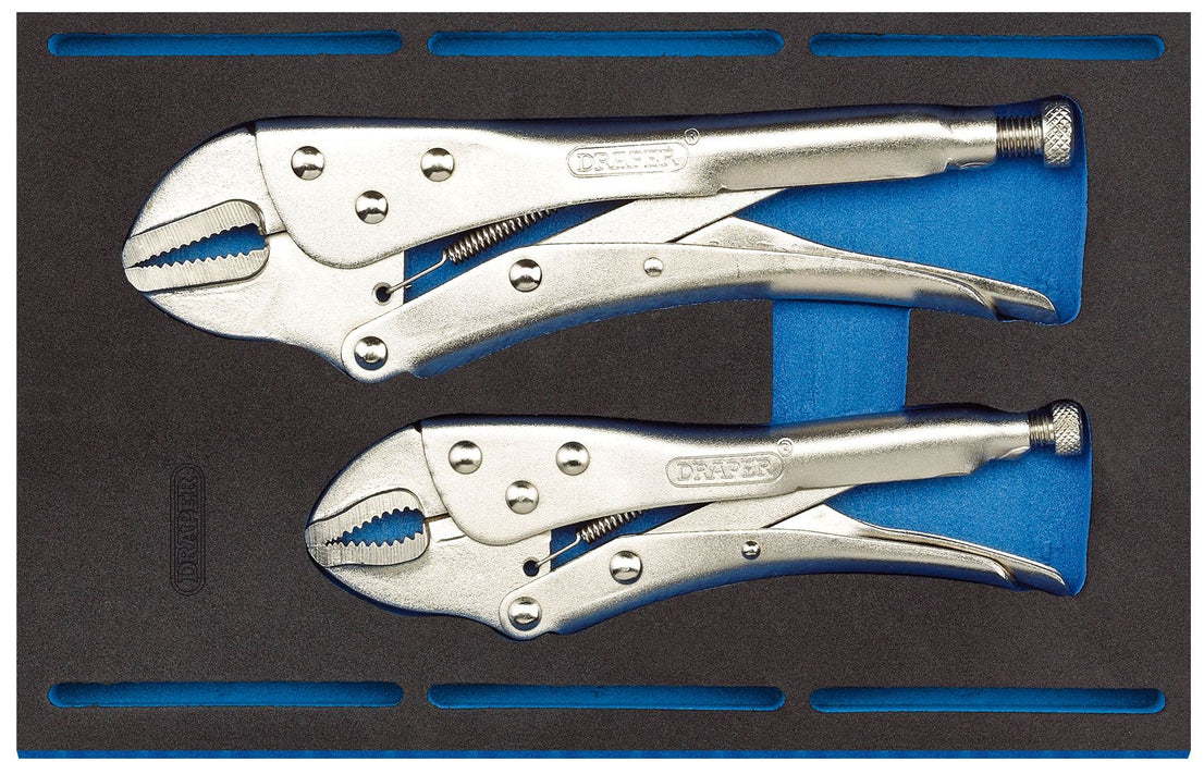 Draper Self Grip Plier Set in 1/4 Drawer EVA Insert Tray (2 Piece) 63191 Draper - Town Tools 