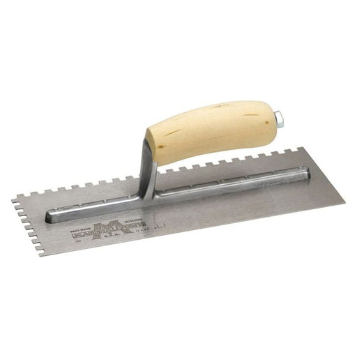 Marshalltown M702S Notched Trowel Square 1/4in Wooden Handle 11 x 4.1/2in Marshalltown - Town Tools