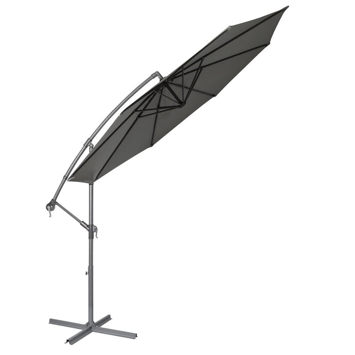 Dellonda Banana Parasol with Cover 3m - Grey DG264