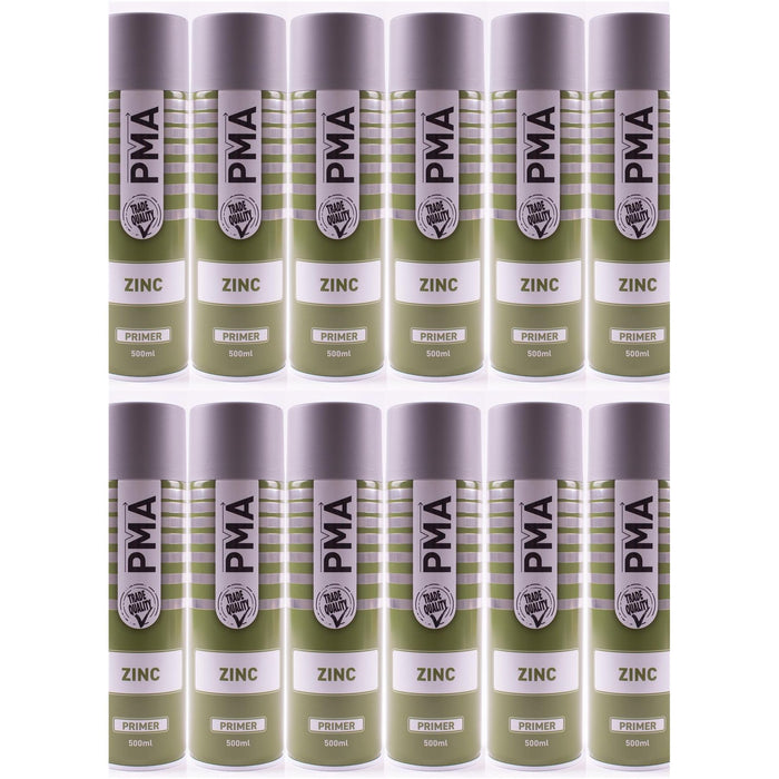 12x Autotek Zinc Grey Primer 500ml For Metal Bodywork & Alloy Wheel Paint Spray Autotek - Town Tools 