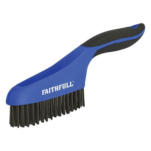 Faithfull Scratch Brush Soft Grip 4 x 16 Row Steel Faithfull - Town Tools