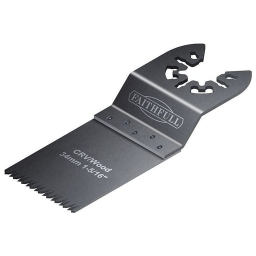 Faithfull Multi-Function Tool CrV Flush Cut Wood Blade Ground Side Set 34mm (Box 100) Faithfull - Town Tools